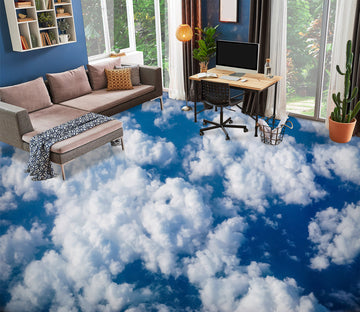 3D Natural White Clouds 123 Floor Mural  Wallpaper Murals Rug & Mat Print Epoxy waterproof bath floor