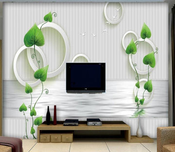 3D Leaf Circle 006 Wall Murals