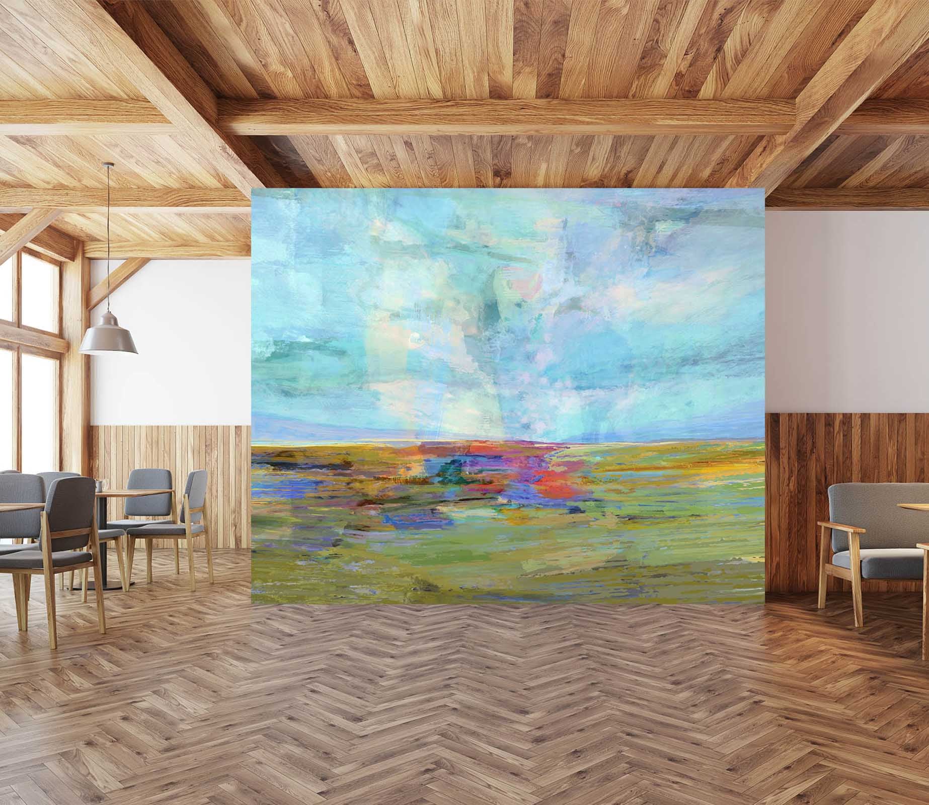 3D Blue Steppe 1418 Michael Tienhaara Wall Mural Wall Murals