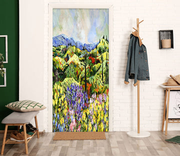 3D Hillside Colorful Flowers 9334 Allan P. Friedlander Door Mural