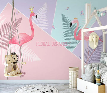 3D Pink Flamingo WC95 Wall Murals Wallpaper AJ Wallpaper 2 