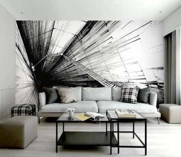 3D Black Lines WG60 Wall Murals Wallpaper AJ Wallpaper 2 