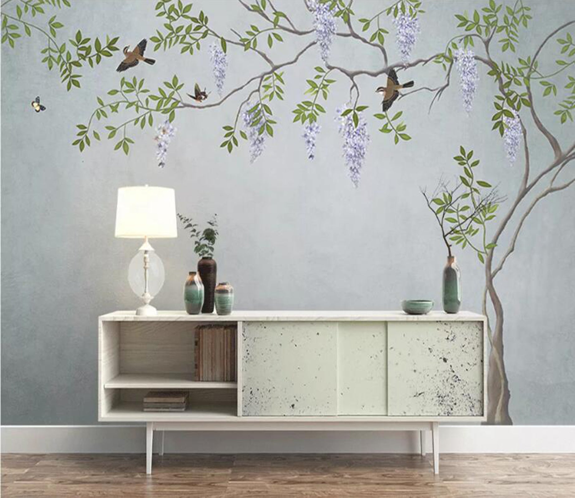 3D Flower Bird WC37 Wall Murals Wallpaper AJ Wallpaper 2 