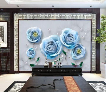 3D Blue Rose WC53 Wall Murals Wallpaper AJ Wallpaper 2 