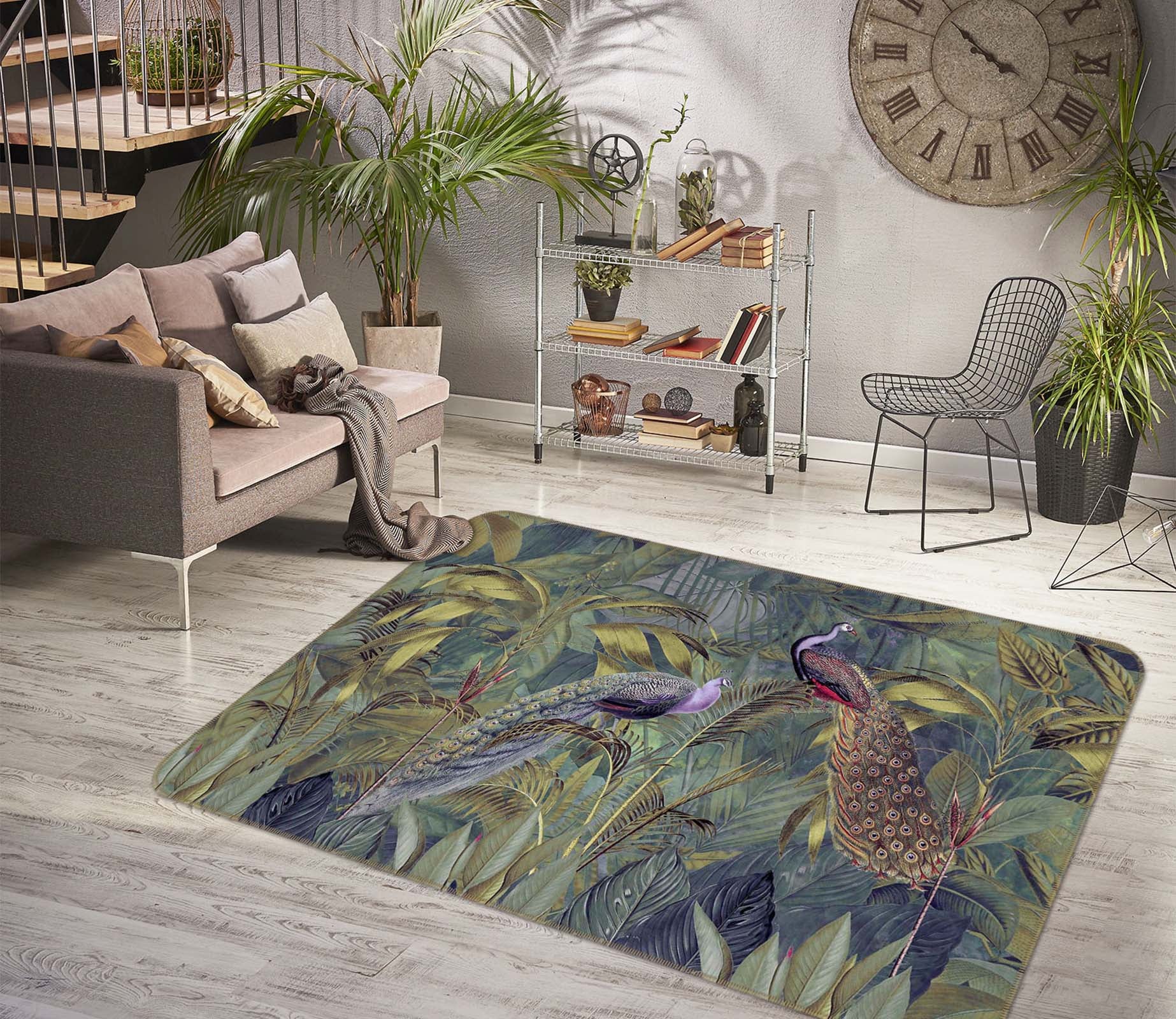 3D Peacock Home 1014 Andrea haase Rug Non Slip Rug Mat
