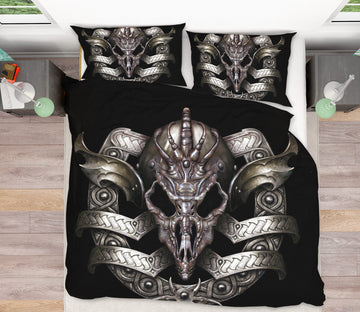 3D Metal Skull Pattern 6212 Ciruelo Bedding Bed Pillowcases Quilt