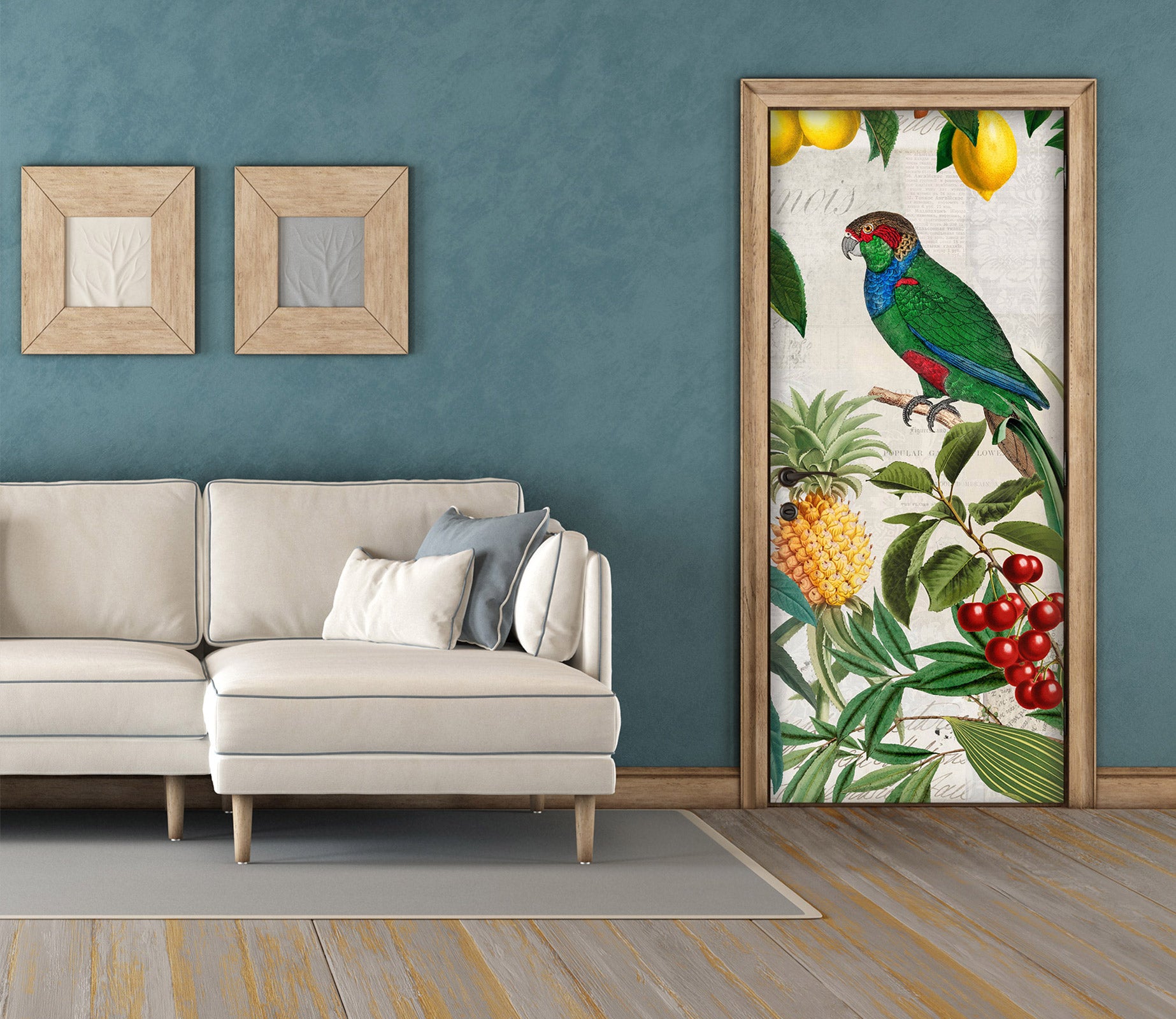 3D Pineapple Cherry Parrot 118132 Andrea Haase Door Mural