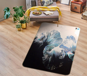 3D Black Light Blue Pattern 40024 Valerie Latrice Rug Non Slip Rug Mat