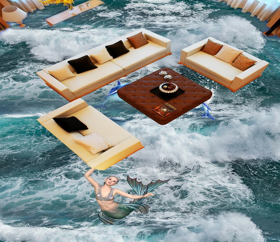 3D Mysterious Mermaid 585 Floor Mural  Wallpaper Murals Rug & Mat Print Epoxy waterproof bath floor