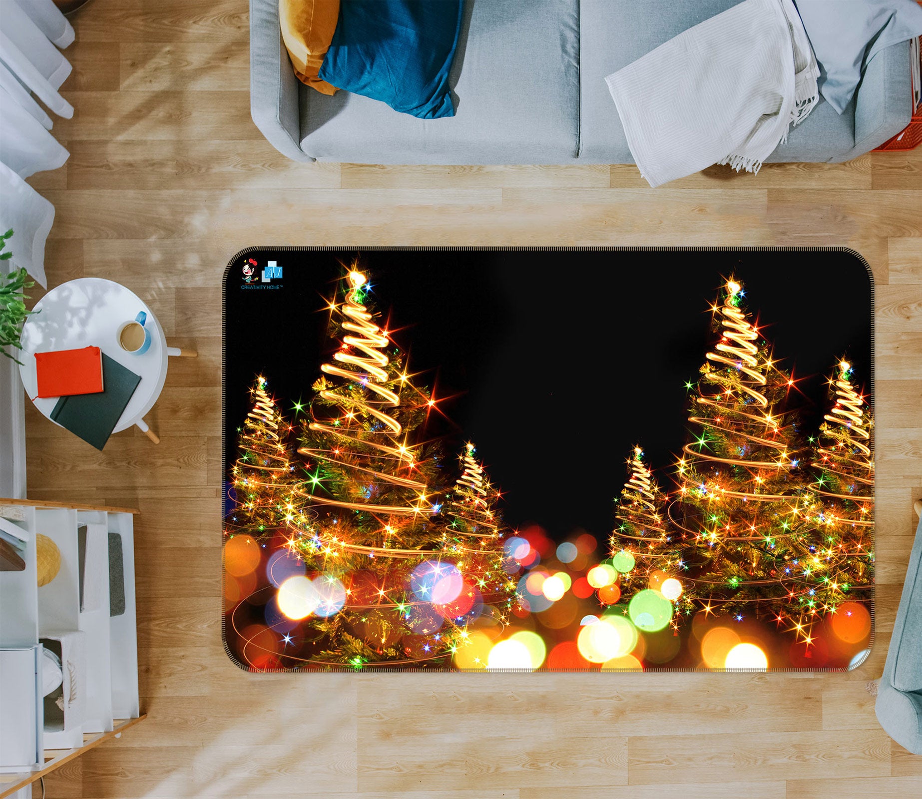 3D Light Tree 56099 Christmas Non Slip Rug Mat Xmas