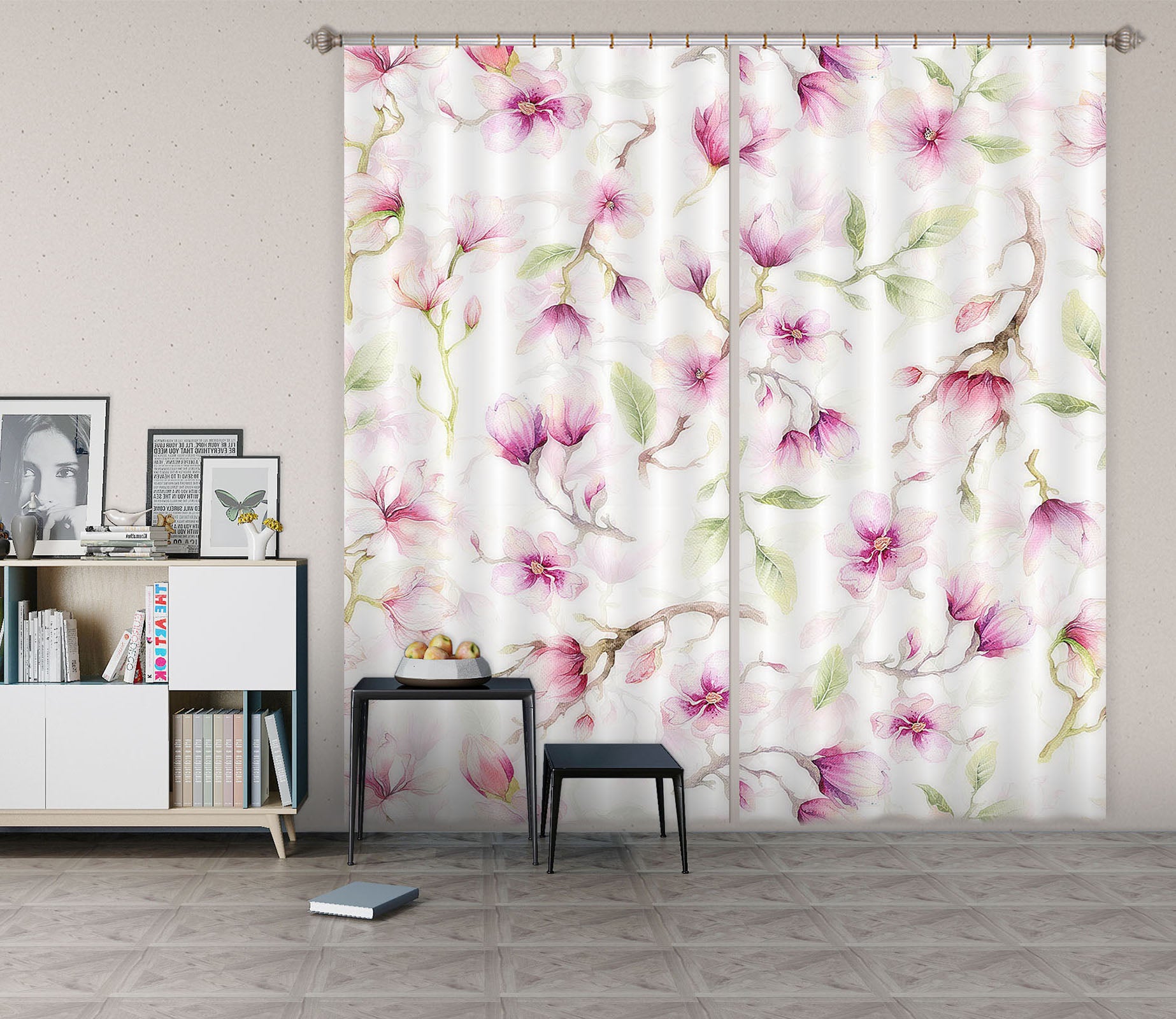 3D Beautiful Flower 250 Uta Naumann Curtain Curtains Drapes