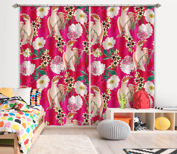 3D Pink Flowers 131 Uta Naumann Curtain Curtains Drapes