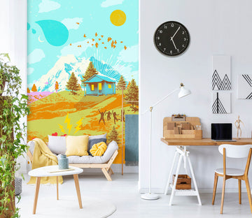 3D Painting Small Town 1399 Showdeer Wall Mural Wall Murals