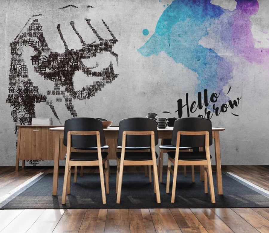 3D Text Pattern 524 Wall Murals