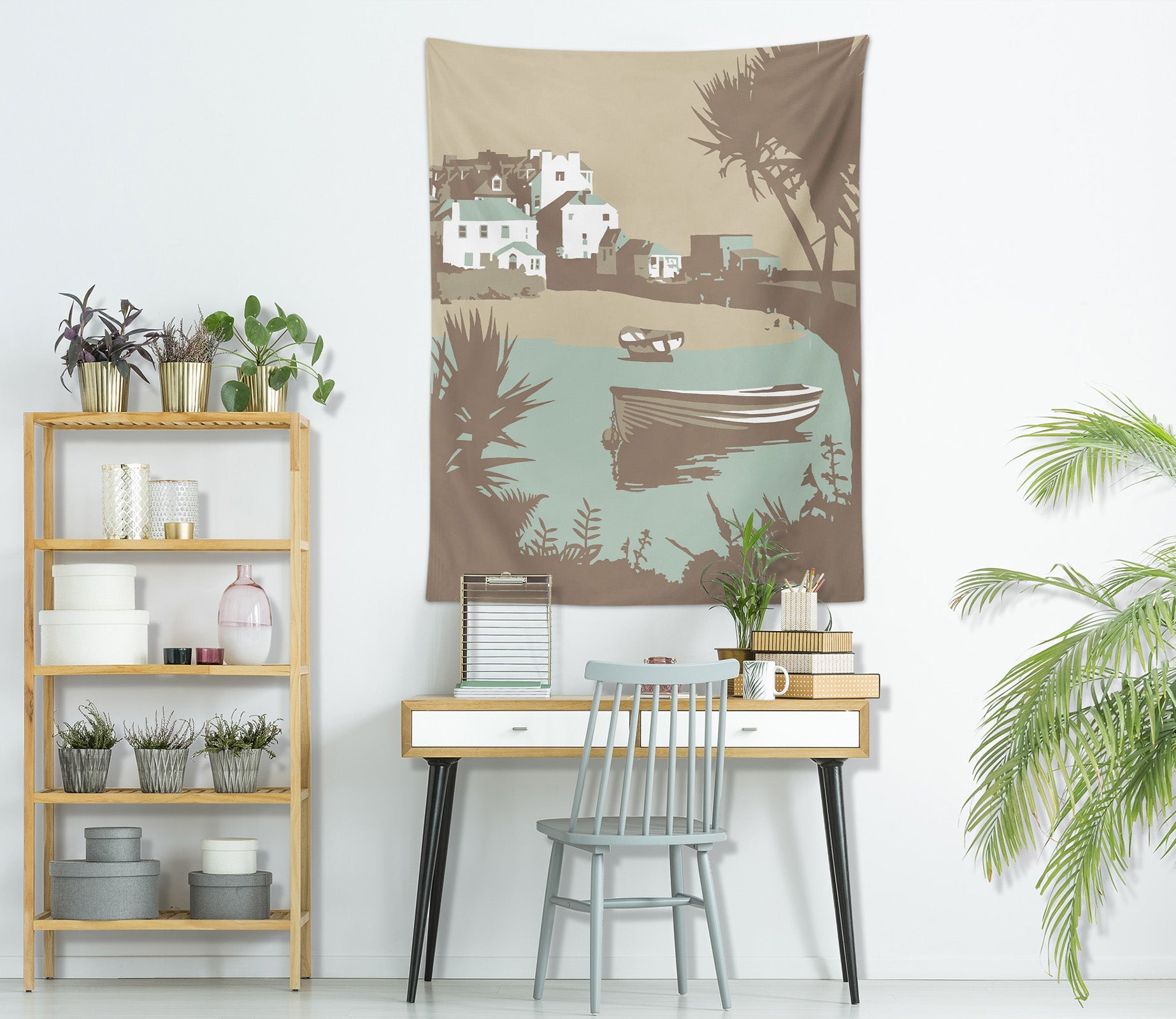 3D Lake Boat 5384 Steve Read Tapestry Hanging Cloth Hang