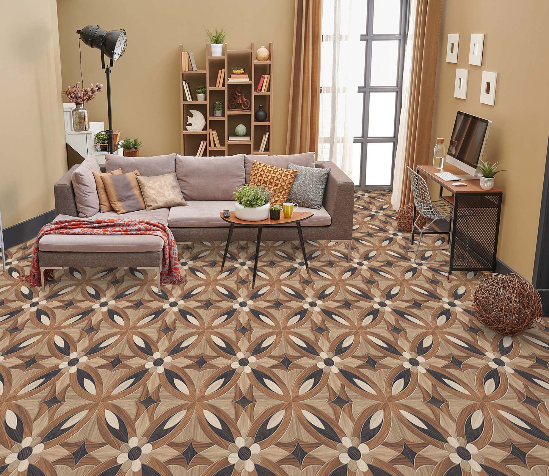 3D Dignified Pattern 472 Floor Mural