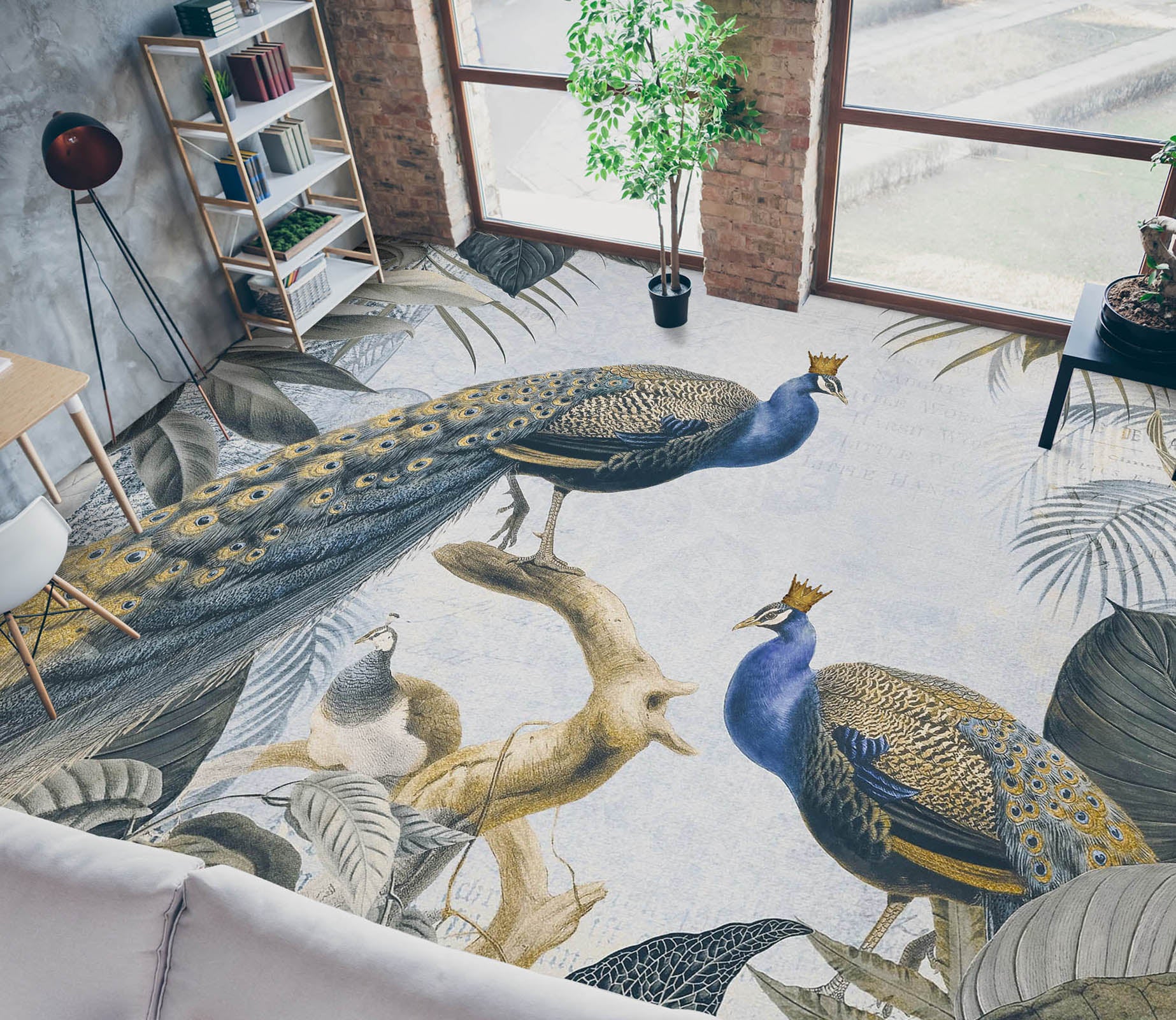3D Peacock 104142 Andrea Haase Floor Mural  Wallpaper Murals Self-Adhesive Removable Print Epoxy
