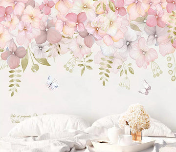 3D Pink Blooming Flower WC739 Wall Murals