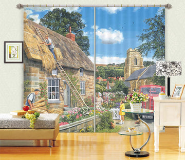 3D A New Thatch 041 Trevor Mitchell Curtain Curtains Drapes Wallpaper AJ Wallpaper 