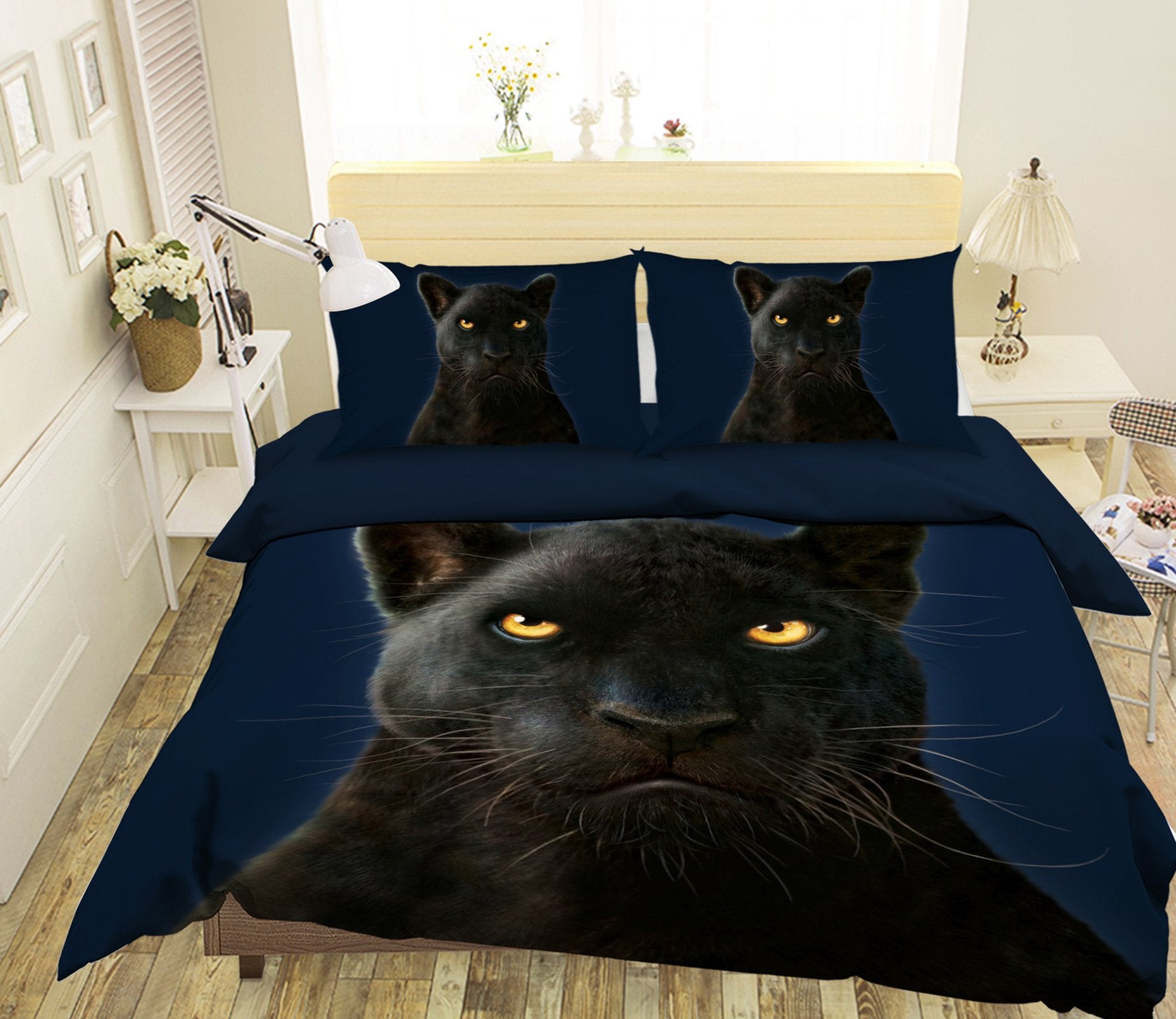 3D Black Panther Portrait 2113 Bed Pillowcases Quilt Exclusive Designer Vincent Quiet Covers AJ Creativity Home 