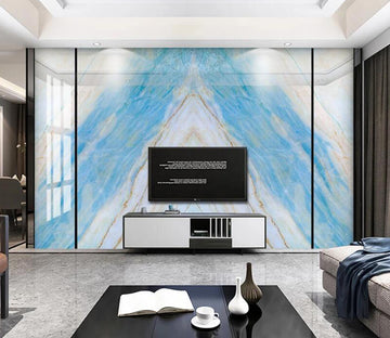 3D Triangle Blue 097 Wall Murals