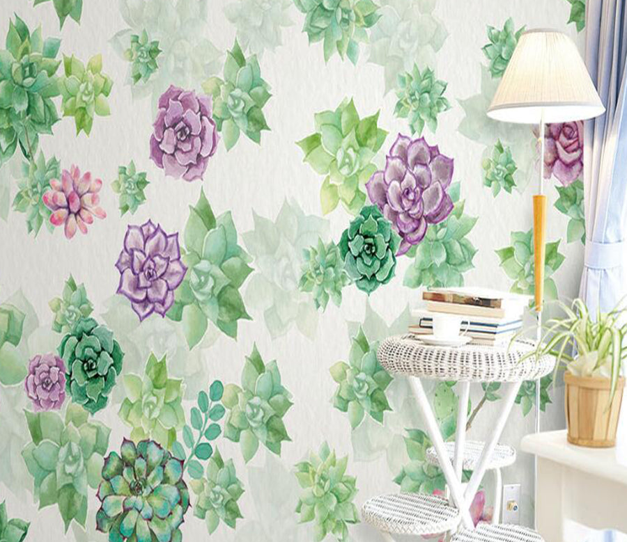 3D Three-color Flowers 050 Wall Murals