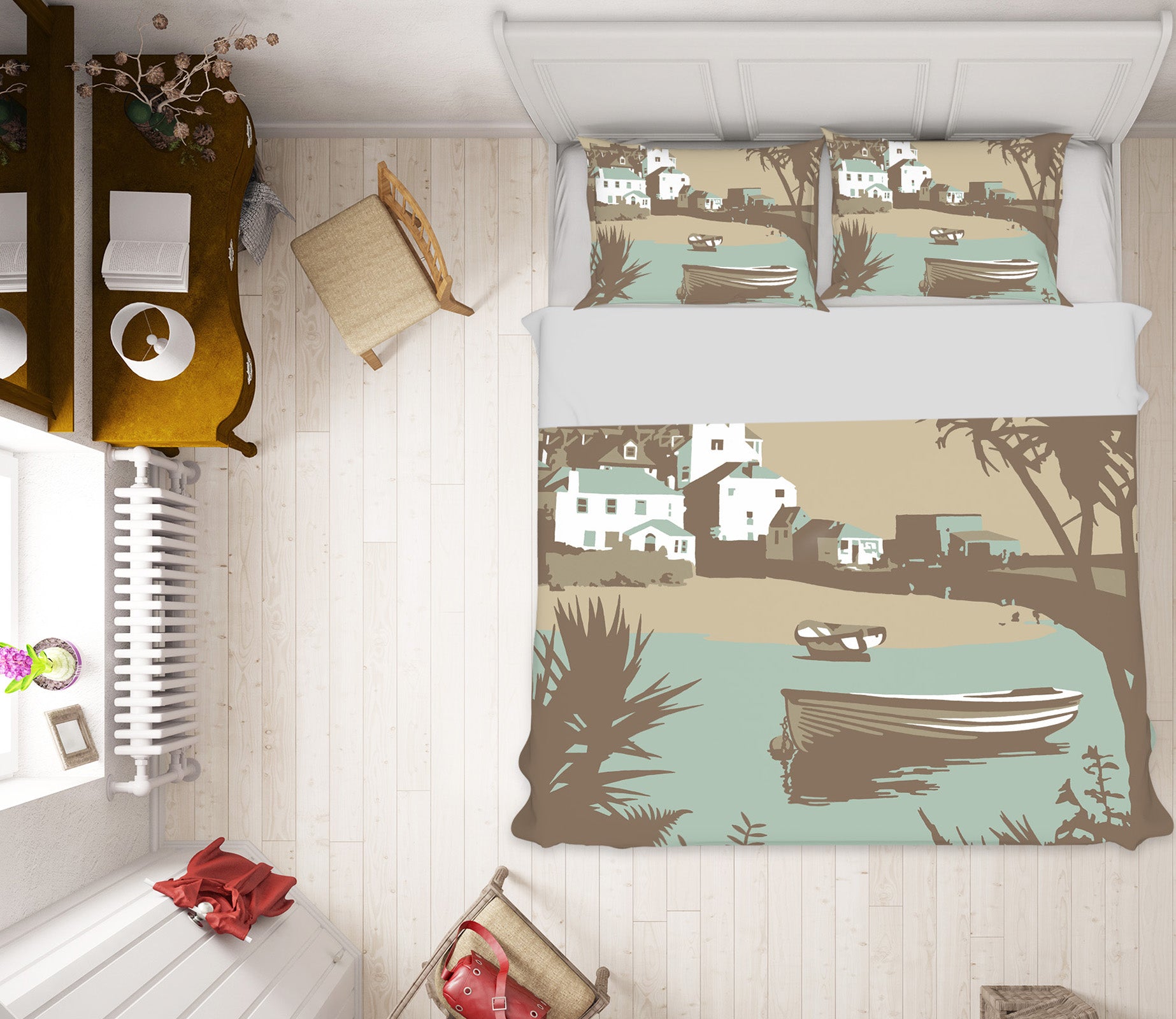 3D River Boat 2065 Steve Read Bedding Bed Pillowcases Quilt