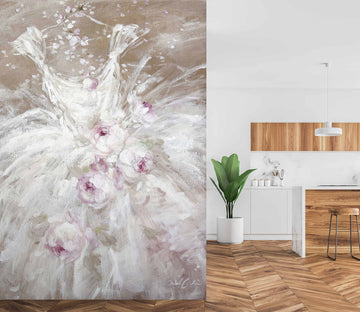 3D White Wedding Dress Flowers 4045 Debi Coules Wall Mural Wall Murals