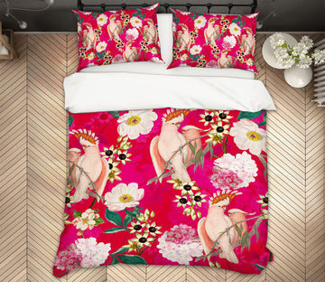 3D Pink Parrot 131 Uta Naumann Bedding Bed Pillowcases Quilt