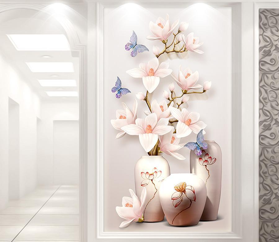 3D Vase Flower 76 Wall Murals Wallpaper AJ Wallpaper 2 