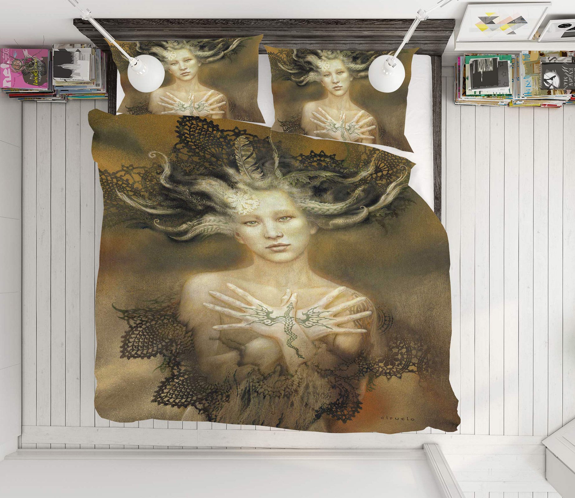 3D Dragon Woman 7028 Ciruelo Bedding Bed Pillowcases Quilt