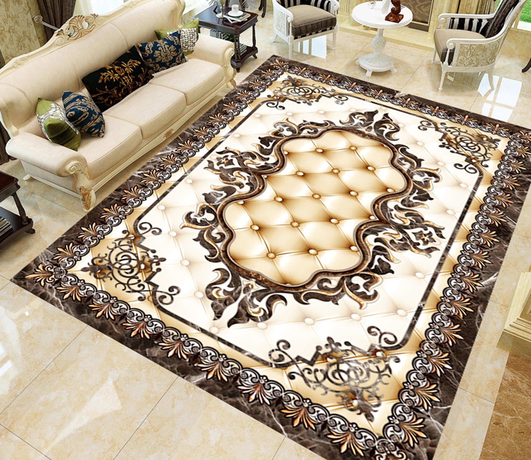 3D Marble Stripe WG605 Floor Mural Wallpaper AJ Wallpaper 2 