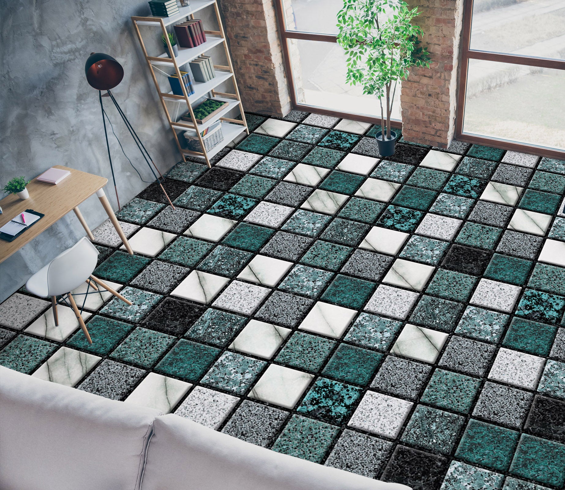 3D Fun Square Design 973 Floor Mural  Wallpaper Murals Self-Adhesive Removable Print Epoxy