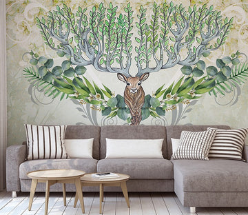 3D Leaf Deer WG158 Wall Murals