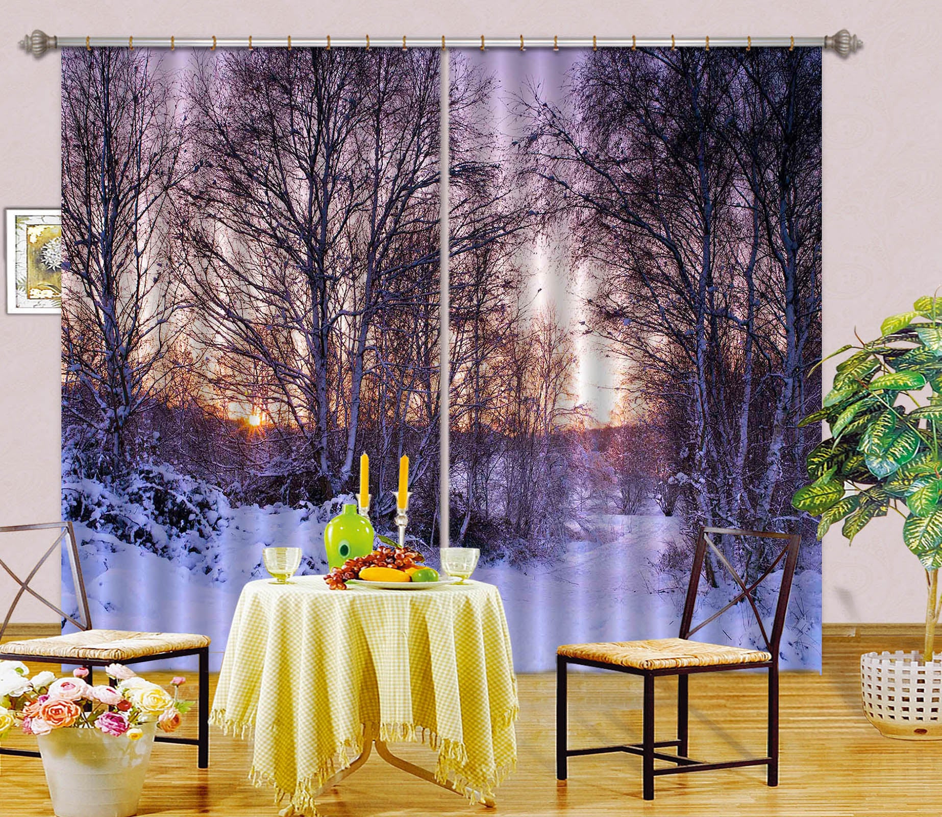 3D Dusk Forest 002 Assaf Frank Curtain Curtains Drapes