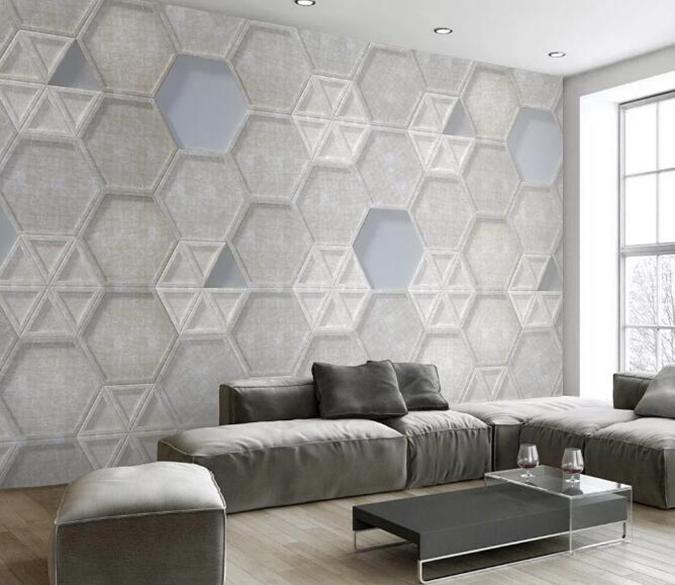 3D White Geometry 078 Wall Murals Wallpaper AJ Wallpaper 2 