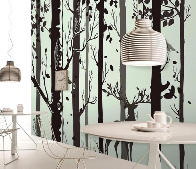 3D Black Woods 419 Wall Murals Wallpaper AJ Wallpaper 2 