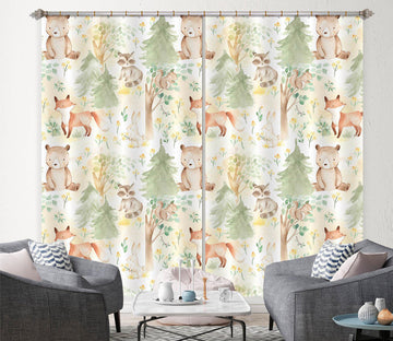 3D Squirrel Fox 138 Uta Naumann Curtain Curtains Drapes
