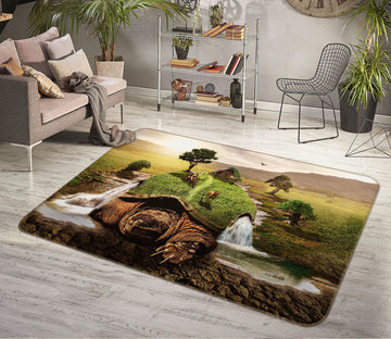 3D Turtle Falls 061 Animal Non Slip Rug Mat