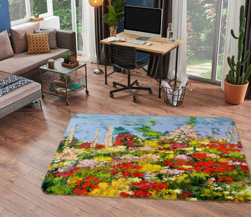 3D Colorful Garden 1062 Allan P. Friedlander Rug Non Slip Rug Mat