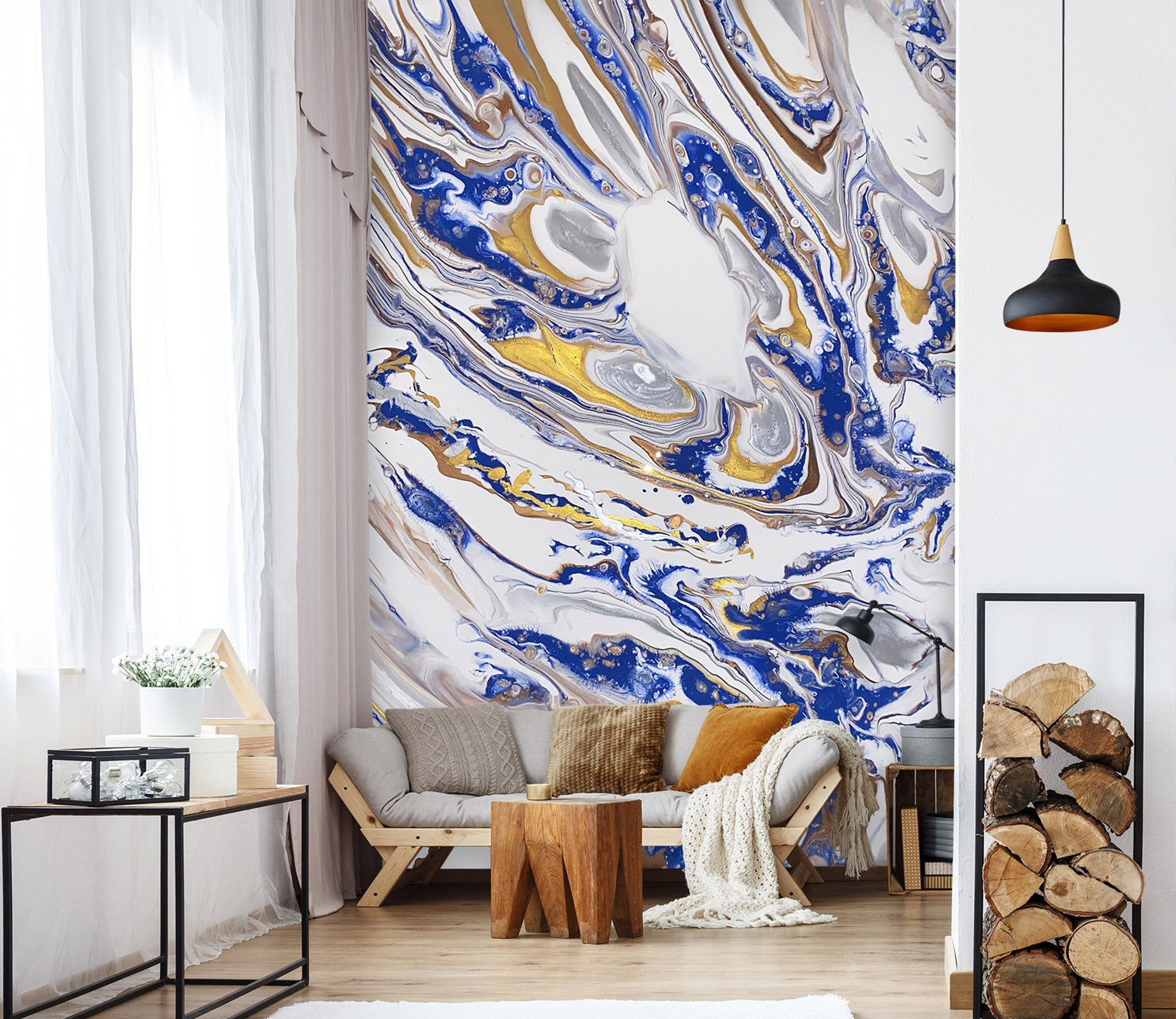 3D Blue Gray Pattern 40032 Valerie Latrice Wall Mural Wall Murals