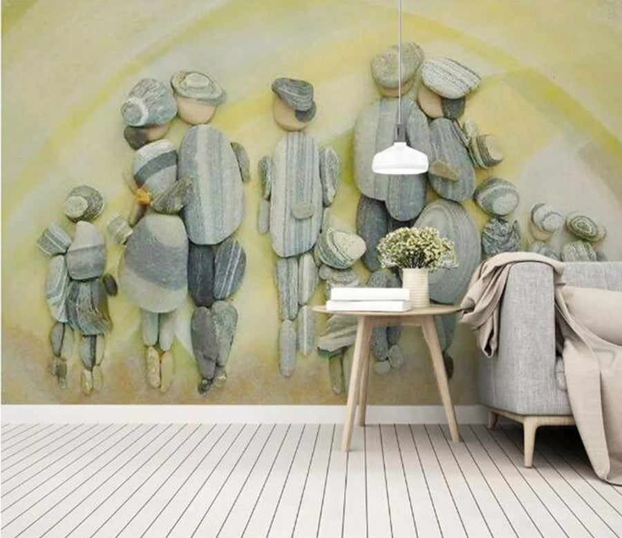 3D Stone Man WC1276 Wall Murals