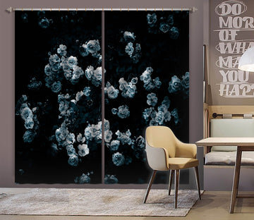3D White Rose 044 Noirblanc777 Curtain Curtains Drapes
