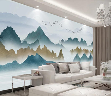 3D Beautiful Mountains Arranged 2186 Wall Murals