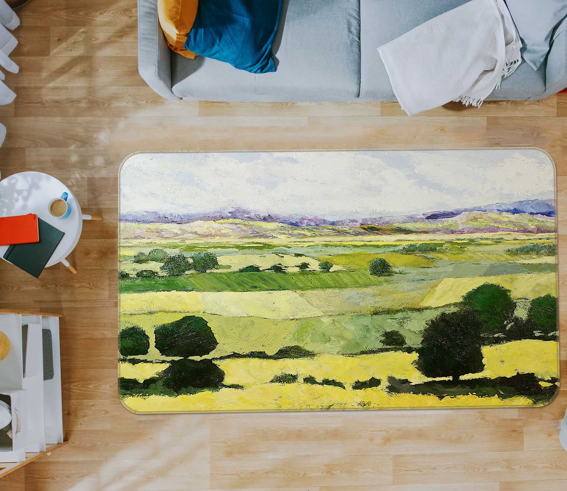 3D Napa Yellow 1008 Allan P. Friedlander Rug Non Slip Rug Mat