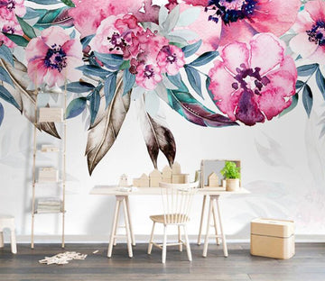 3D Pink Flowers WC96 Wall Murals Wallpaper AJ Wallpaper 2 