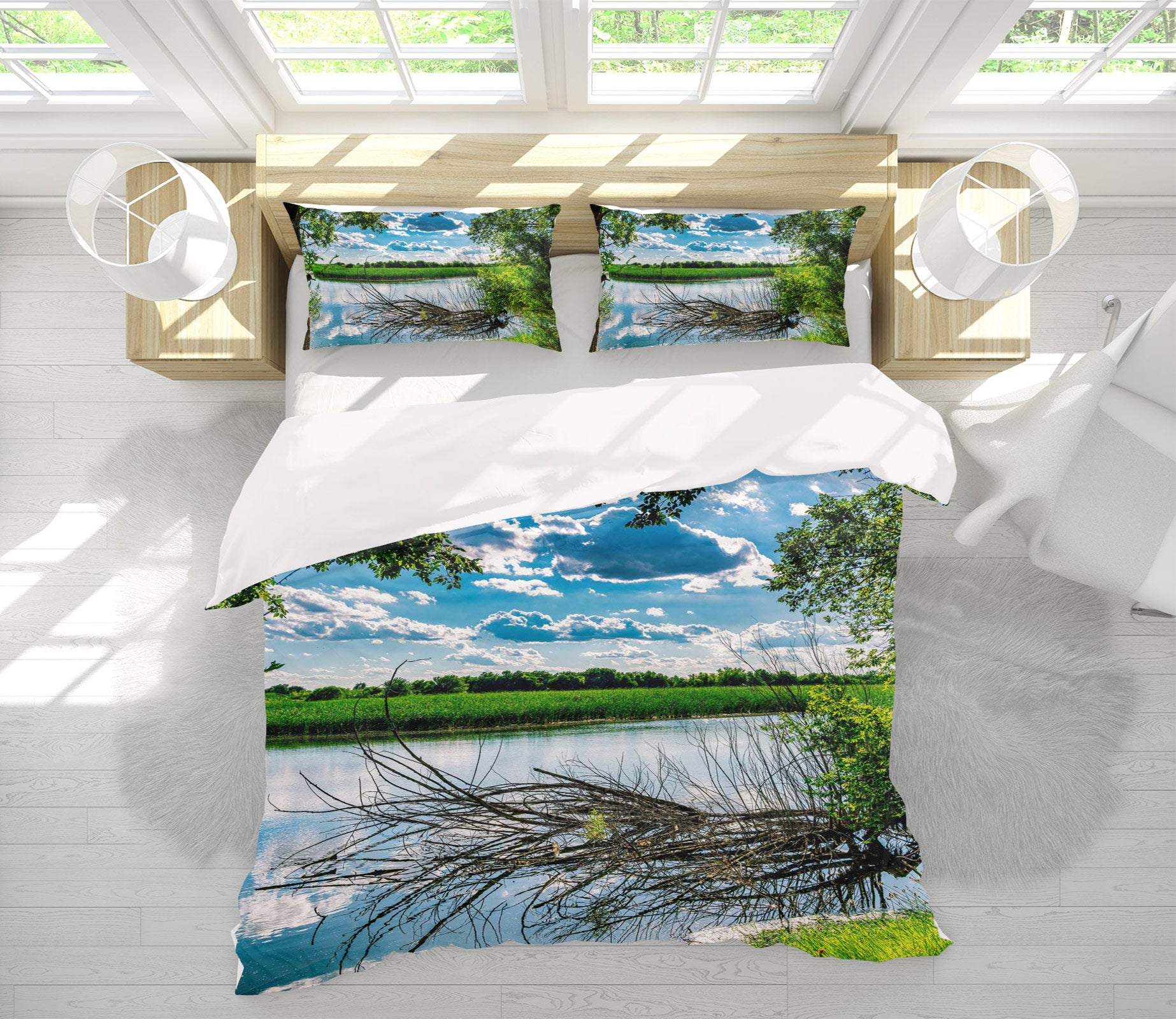 3D Lake Grassland 8540 Beth Sheridan Bedding Bed Pillowcases Quilt