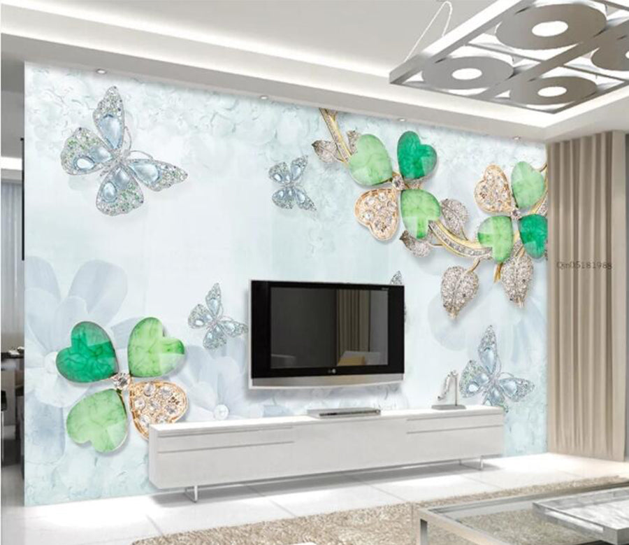3D Gem Butterfly WC656 Wall Murals