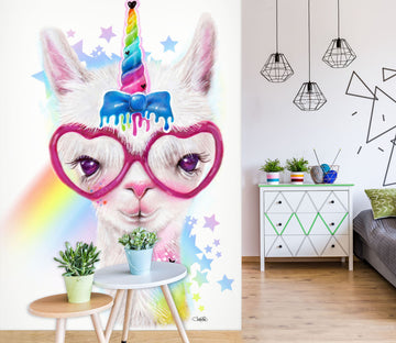 3D Rainbow Alpaca 8441 Sheena Pike Wall Mural Wall Murals