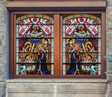 3D Ritual Baby 107 Window Film Print Sticker Cling Stained Glass UV Block